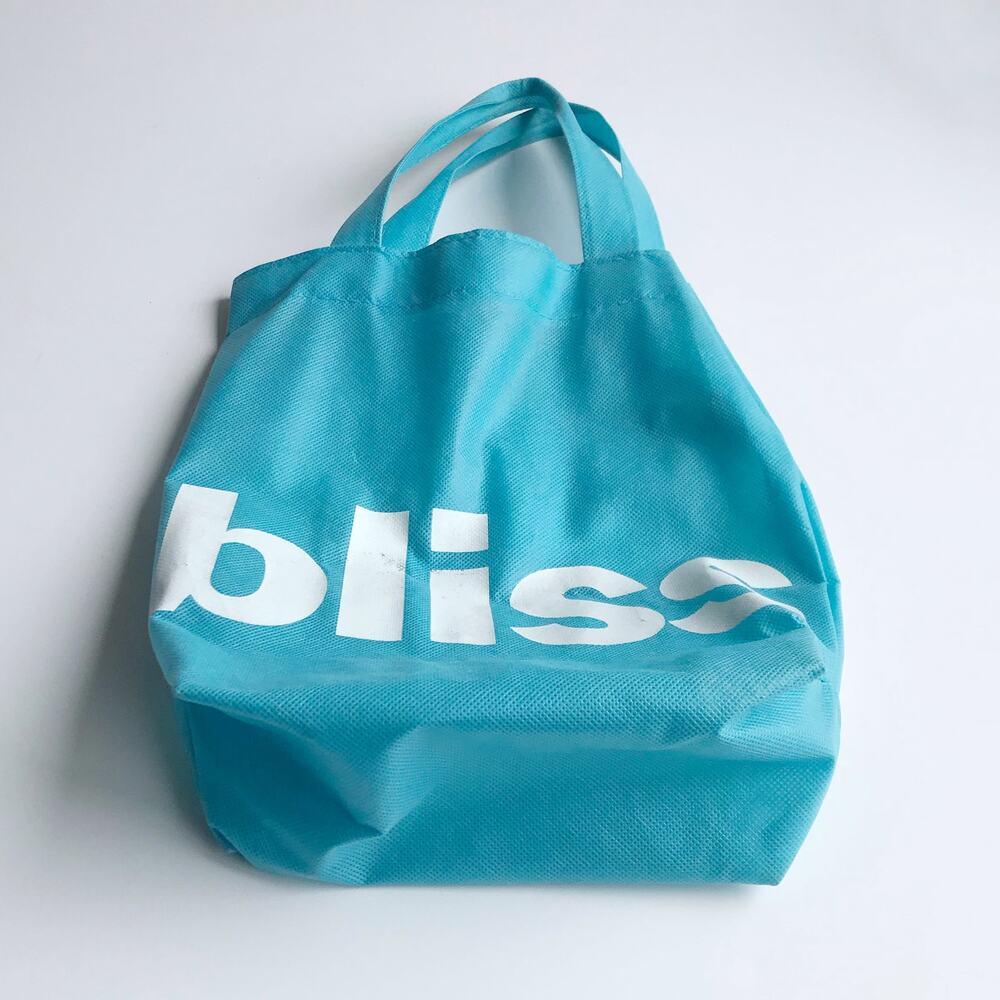 Bliss Logo Screen Printed Reusable Tote Bag North South Shopper Spa Caddy - Picture 7 of 13